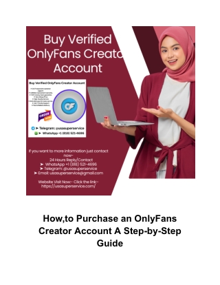 How,to Purchase an OnlyFans Creator Account A Step-by-Step Guide
