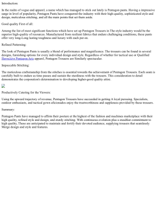 Threads of Triumph: Pentagon's Style Odyssey