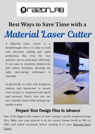 Best Ways to Save Time with a  Material Laser Cutter