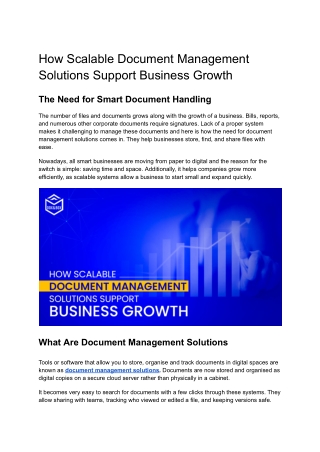 How Scalable Document Management Solutions Support Business Growth