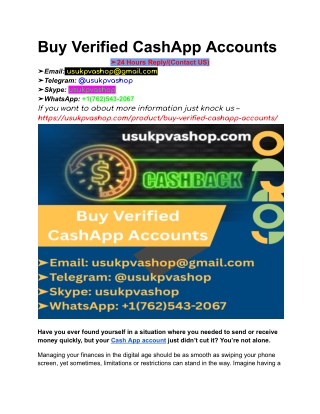 Buy Verified CashApp Accounts