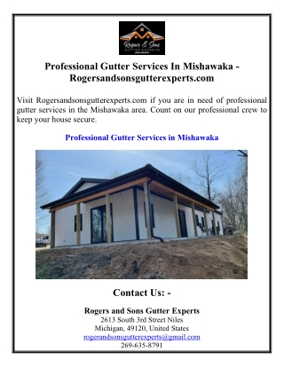 Professional Gutter Services In Mishawaka - Rogersandsonsgutterexperts.com