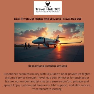 Book Private Jet Flights with SkyJump | Travel Hub 365