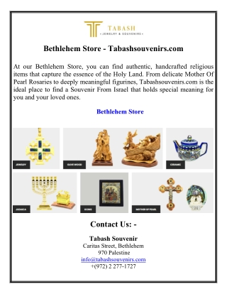 Bethlehem Store - Tabashsouvenirs.com