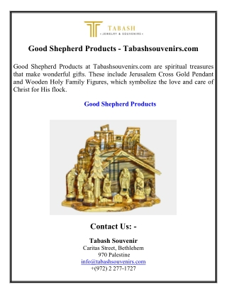 Good Shepherd Products - Tabashsouvenirs.com
