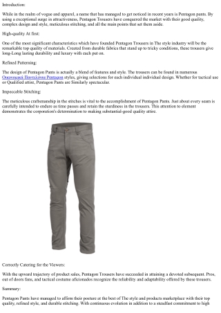 Tactical Chic: Embracing Pentagon's Fashion Revolution