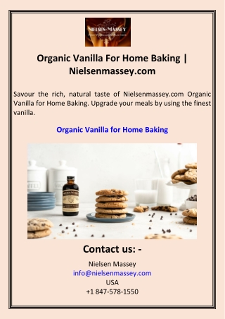 Organic Vanilla For Home Baking  Nielsenmassey.com