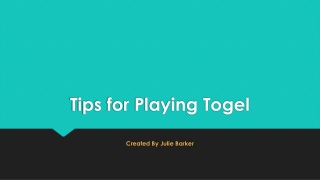 Tips for Playing Togel