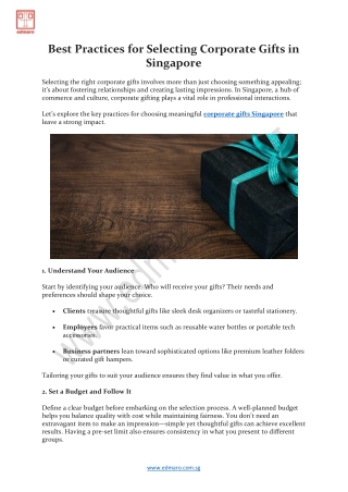 Best Practices for Selecting Corporate Gifts in Singapore