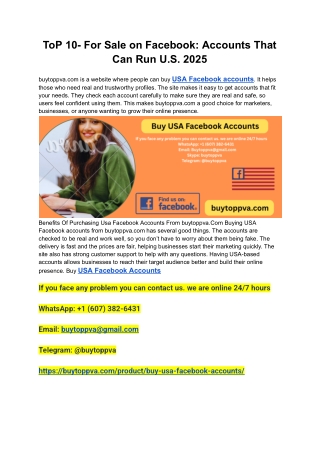 ToP 10- For Sale on Facebook_ Accounts That Can Run U