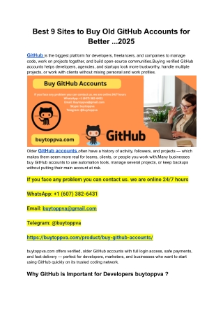 Best 9 Sites to Buy Old GitHub Accounts for Better ...2025