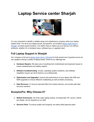Laptop Service center Sharjah