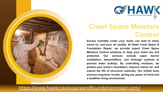 Crawl Space Moisture Control & Waterproofing – Hawk Crawl Space & Foundation Rep