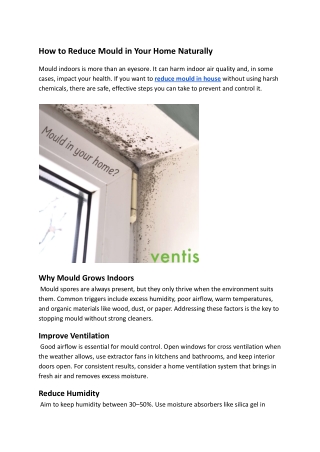 How to Reduce Mould in Your Home Naturally