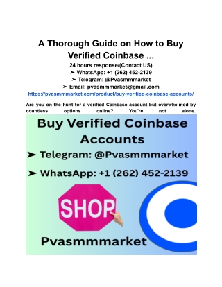 _A Thorough Guide on How to Buy Verified Coinbase ...