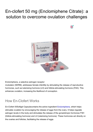 En-clofert 50 mg (Enclomiphene Citrate)