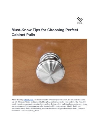 Must-Know Tips for Choosing Perfect Cabinet Pulls