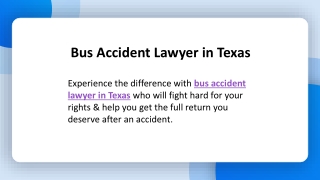 Bus Accident Lawyer in Texas