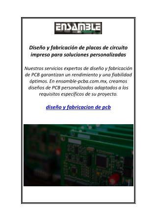 Diseño y fabricación de placas de circuito impreso para soluciones personalizada