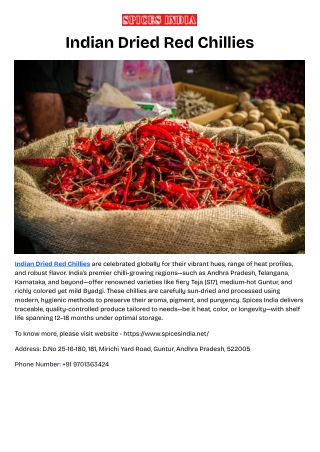 Indian Dried Red Chillies