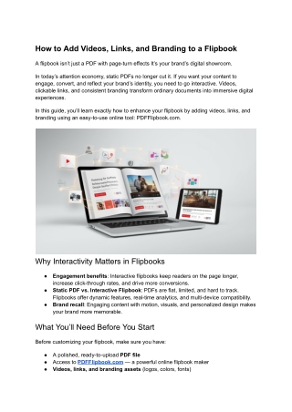 How to Add Videos, Links, and Branding to a Flipbook