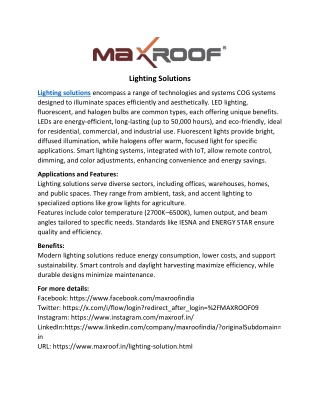 Lighting Solutions Providers in India