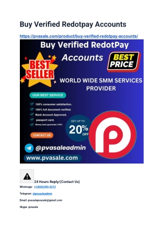 Buy Verified Redotpay  Accounts: A Comprehensive Guide to Setup