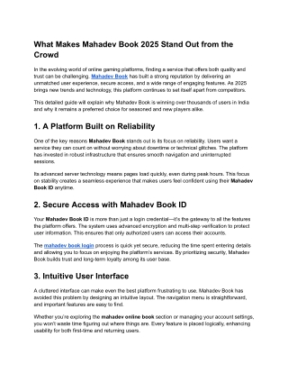 What Makes Mahadev Book 2025 Stand Out from the Crowd