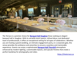 Banquet Hall Vaughan Wedding Venues Woodbridge