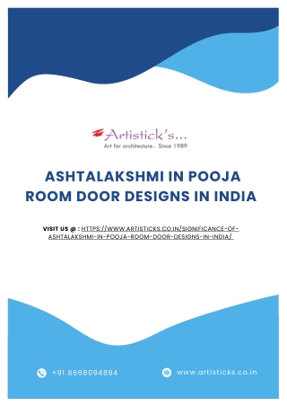 Ashtalakshmi in pooja room door design in india