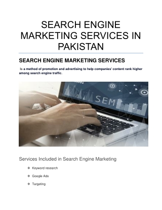 SEARCH ENGINE MARKETING SERVICES IN PAKISTAN