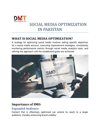SOCIAL MEDIA OPTIMIZATION IN PAKISTAN