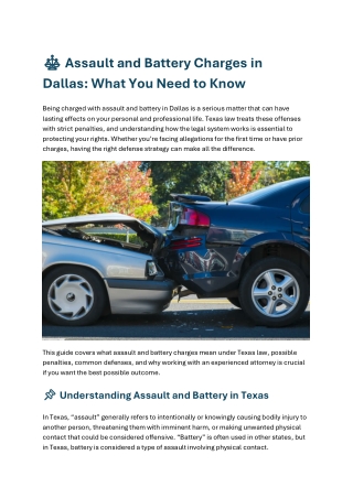 Assault and Battery Charges in Dallas What You Need to Kn