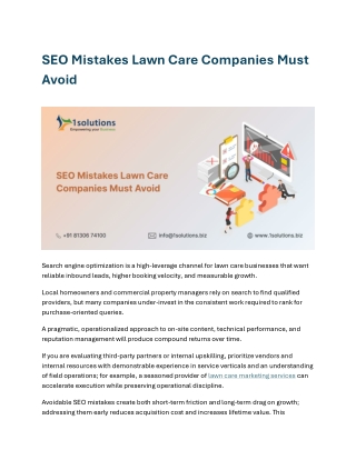 SEO Mistakes Lawn Care Companies Must Avoid