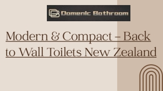 Modern & Compact - Back to Wall Toilets New Zealand