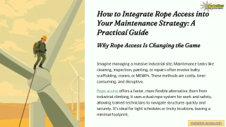 Integrating Rope Access into Your Maintenance Strategy: A Practical Guide