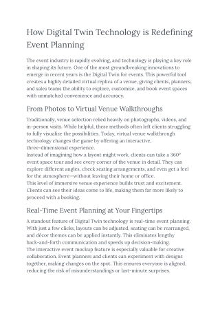 How Digital Twin Technology is Redefining Event Planning