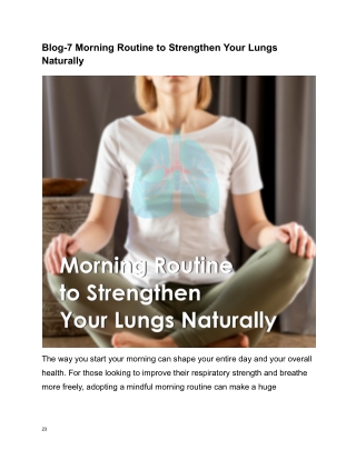 Morning Routine to Strengthen Your Lungs Naturally with Yespeoto