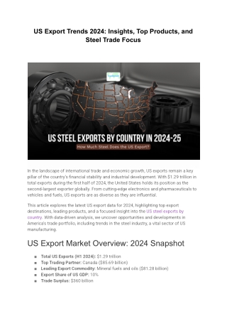 US Export Trends 2024: Insights, Top Products, and Steel Trade Focus