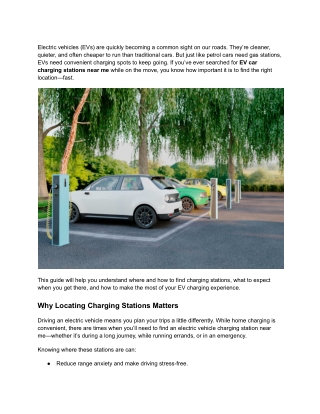 Your Ultimate Map to EV Car Charging Stations Near Me