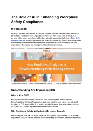 The Role of AI in Enhancing Workplace Safety Compliance