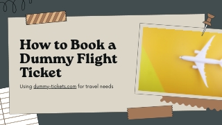 Learn how to easily book dummy flight tickets for visa applications.