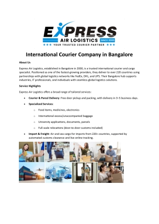 Express logistic courier