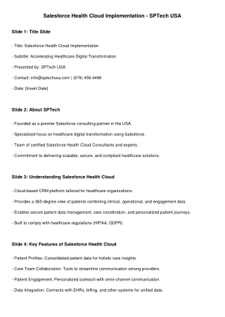 Salesforce Health Cloud Implementation Services | SP Tech USA