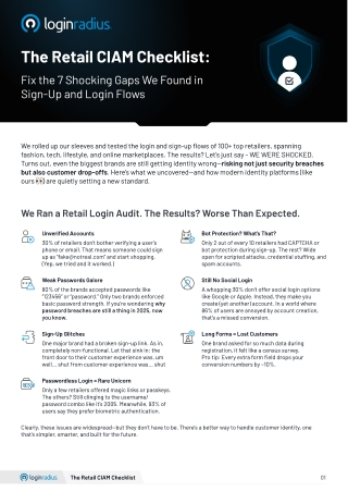 Retail CIAM Best Practices Checklist - LoginRadius