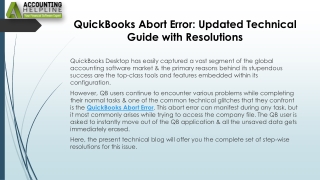 Easy Fixes for QuickBooks Abort Error