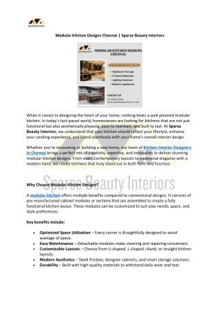 Modular Kitchen Designs Chennai