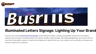 Illuminated Letters Signage – Light Up Your Brand