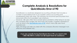 Effective Ways to Fix QuickBooks Error 6190 Quickly