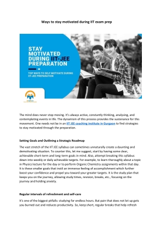 Ways to stay motivated during IIT exam prep